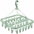 Miniatyrbild 1 av 5: Sock Drying Rack med 32 klämmor Hängande torkställ Kan roteras och vikas 360¡ã Grön