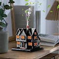 Miniatyrbild 2 av 5: Salems Witch House Rökelsebrännare Massachusetts Häxhus för Halloween Julsemester Prydnad Rökelsebrännare 1ST