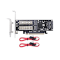 Miniatyrbillede 1 af 5: 3 I 1 Bordcomputer Riser Pcie X16 Til M.2 M Key Nvme Ssd+m.2 B Key Sata Ssd+msata Ssd Adap