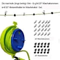 Miniatyrbillede 2 af 5: Udtrækkelig tørresnor, 10 meter anti-viklings vaskesnor, justerbar camping vaskesnor til camping udendørs indendørs