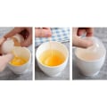 Miniatyrbilde 2 av 5: Mikrobølgeeggekoker Egg Poacher Mikrobølgeeggekoker Egg Poacher Kjøkkenredskaper Eggbeholdere 6 stykker (hvit)