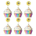 Miniatyrbillede 2 af 5: 24 STK. Diskokugle Cupcake Toppers Diskokugle Cupcake Picks Reflekterende Spejlkugle Kage Toppers Disko Dekorationer Guld
