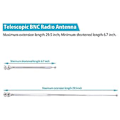 Pikkukuva 3 / 5: (2 kpl) Bnc radioantenni Bnc-liitinadapterilla Teleskooppinen vähemmän terästä Hf