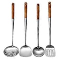 Miniatyrbillede 1 af 5: Langt Håndtag Rustfrit Stål Wok Spatel Køkken Slidseske Ris Ske Suppeske Madlavningsværktøj Redskabssæt