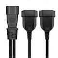 Miniatyrbild 3 av 4: IEC320 C14 till EU4.0mm + EU4.0mm Strömkabel 1 in 2 ut Y-splitter Adapterkabel