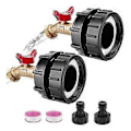 Miniatyrbillede 2 af 5: IBC Tank Adapter, 2.44 tommer fint gevind adapter, passer til 275-330 gallons, 1/2 tommer han NPT indløb, slange hurtigkobling
