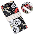 Miniatyrbilde 2 av 4: Pencil Roll Canvas 48 Hull Håndlaget Maleri Penn Oppbevaringspose Skrivesaker Kunstutstyr (Skull Rose Pattern)