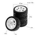 Pikkukuva 3 / 5: 4KPL 67mm 1/10 RC Kilpa-auton Renkaat Maantieajoon Touring Drift Auto Pyörä TT01 TT02 XV01