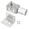 Miniatyrbillede 1 af 4: Snekkemotor Høj Torsion 12mm Enkelt Aksel Selvlåsende Reversibel Hastighedsreduktion DC Turbinemotor med Fast Base 6V 30RMP