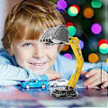 Miniatyrbilde 3 av 4: Gravemaskin Bordlampe Konstruksjon Dekor Gutt LED Julelys Lys Småbarn Kontor Valentinsgave Lampe for Soverom
