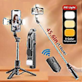 Miniatyrbillede 2 af 5: Bluetooth Selfie Stick Dobbelt Fyldlys Tripod med Fjernbetjening
