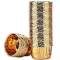 Miniatyrbillede 1 af 5: 50 stk. Muffinforme i aluminiumsfolie, engangsmuffinforme, bageforme i aluminium, muffinforme, ramekinholdere, små buddingforme - Guld