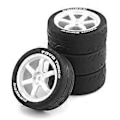 Pikkukuva 1 / 5: 4 kpl 68mm 1/10 RC kilpa-auton renkaat maantielle Touring Drift -auton rengaspyörä TT01 TT02 XV01:lle, valkoinen