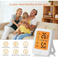 Miniatyrbild 2 av 5: Termometer inomhus hygrometer, bärbar elektronisk digital inomhus termometer med hög precision, ℃ / ℉ växlingsbar taktil bakgrundsbelysning, max / min