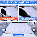 Miniatyrbilde 4 av 4: Bil solbeskyttelse frontrutetrekk - Sammenleggbar fjernbar magnet UV-beskyttelse mot snø, is, frost, støv, sol for sommer, vinter