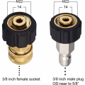 Miniatyrbilde 2 av 4: Adaptersett for høytrykksspylerslange, M22 til 3/8 hurtigkobling for høytrykksspylerslange, 5000 PSI