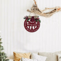 Miniatyrbillede 5 af 5: Julekrans Glædelig Jul Træ Dekorationsskilte Krans til Hoveddør Dekoration Rustik Burlap Ternet Sløjfe Hængende Ornamenter Julehåndværk