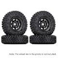 Miniatyrbild 4 av 5: 4st 85mm 1.55 Tum Gummihjul Däck För 1/10 Rc Crawler Bil Axial Jr Rc4wd D90 Tf2 Cc01 Lc70