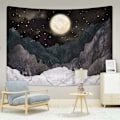 Miniatyrbild 1 av 5: Bergsgobeläng Måne Stjärnor Gobelänger Natt Stjärnhimmel Gobeläng Natur Gobeläng Landskap Bergsgobeläng Väggbonad för Rum -51,2 tum x 59,1 tum