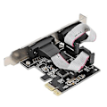 Miniatyrbild 4 av 5: PCI-E PCI Express till Dubbel Seriell DB9 RS232 2-ports Kontroller Adapterkort
