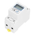Miniatyrbild 2 av 5: 1-fas 2-tråds energimätare Multifunktionell LCD Digital Display 2p DIN-skena Elmätare för Hemmet