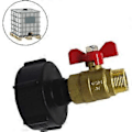 Miniatyrbilde 4 av 5: IBC Tank Uttak Kran Adapter, Messing Kuleventil Grov Gjenge Messing Kran IBC Tank Slangekobling Erstatningsventil, For Hage Terrasser T (d-4-)