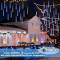 Miniatyrbilde 4 av 5: Meteorregn 30cm, 8 Vanntett Transparens Rør LumiChristmass Girlander, 288 LED Vær Dusjlys for Jul Utendørs Hage Tre De