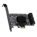 Pikkukuva 1 / 4: PCIe - SATA3.0 10-Port SATA III 6Gbps -ohjainkortti PCI Expressille