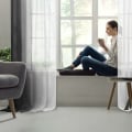 Miniatyrbillede 5 af 5: Sæt med 2 transparente gardiner, øjenringgardindekoration, 132×213 CM, gradientfarve til børneværelse, stue, hjem, vindue, altan, sort