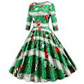 Pikkukuva 2 / 4: Naisten jouluaiheinen retro-rockabilly-swing-mekko, juhla- ja midihame