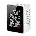 Miniatyrbild 1 av 5: Multifunktionell 5-i-1 Co2-mätare Digital Temperatur- och Fuktighetstestare Koldioxid Tvoc Hcho Detektor Luftkvalitetsmonitor