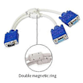 Miniatyrbild 2 av 5: VGA Splitter Kabel Monitor Adapter Förlängningsomvandlare Kopparpläterad Anslutning Videokabel PC Magnetisk Ring Dataöverföringskabel