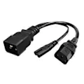 Pikkukuva 1 / 5: 30 cm IEC320 C20 - IEC320 C7+C13 Naaras AC-virtajohdon jatkokaapelisovitin