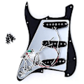 Miniatyrbild 4 av 5: Single Coil Sss Elektrisk Gitarr Plektrumskydd Pickup Laddad Förkopplad Platt 11 Hål 3-lagers För St