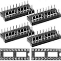 Miniatyrbilde 1 av 5: 6 stk. loddetype IC-sokkel 20-pinners dobbel rad elektronisk komponent IC-kontakt svart