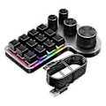 Miniatyrbild 1 av 5: Mini Anpassat Tangentbord 12 Tangenter 4 Rattar RGB BT Mekaniskt Tangentbord Hotswap Programmering Makro Spelknappsats Svart