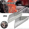 Miniatyrbilde 2 av 5: Kullkurv Rustfritt Stål Kullholder, Kullbeholder Konturformet Kullbrikett Grillkurver (2 Stykker)