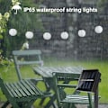 Miniatyrbild 4 av 5: Solcells drivna LED-lyktsträngslampor, IP65 vattentät 20LED trädgårds LED-lyktsträngslampor, inomhus och utomhus för fest, jul, De