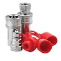Miniatyrbild 1 av 5: 3/8 tum NPT-gänga ISO7241-1A Hydraulisk Snabbkoppling Set med Dammskydd