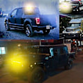 Miniatyrbilde 4 av 5: 4 stk. 4 LED Amber Recovery Strobelys 12v 24v Oransje Grill Havari Blinkende