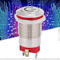 Pikkukuva 4 / 4: 4-nastainen vedenpitävä 12 mm metallinen painikekytkin, virtamuotoinen LED-itselukittuva kytkin (valkoinen 3~9V)