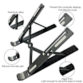 Miniatyrbillede 3 af 5: Bærbar computer stand, foldbar og justerbar ABS bærbar computer stand til tablet computer, ergonomisk bærbar computer stand stabil og solid sort