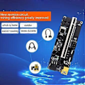 Miniatyrbillede 4 af 4: PCI-E Riser Board med 8 solide kondensatorer USB 3.0-kabel 3 strømforsyningsmuligheder 2 LED