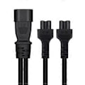 Miniatyrbillede 4 af 5: IEC320 C14 til IEC320 C5+IEC320 C5 AC-strømadapterkabel, 3 terminaler han til hun strømstik ledning