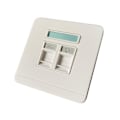 Miniatyrbillede 3 af 5: 86mm Gigabit Dual-pass Cat5e Rj45 Netværksvæg Stik Lan Internet Stik Værktøjsfri