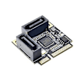 Miniatyrbillede 5 af 5: PCI-e PCI til 2 porte SATA 3.0 konverter SSD HDD SATA3 controller udvidelseskort SATA multiplikator kort