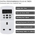 Miniatyrbild 3 av 5: Elektronisk Digital Plug-in Timer. [2-pack] Programmerbar Timeruttag Med Lmell LCD