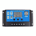 Miniatyrbilde 1 av 3: 20A Automatisk Solcellelader PWM Dobbel USB-utgang Solcellepanel Lader Regulator 12v24v Strøm HD LCD-skjerm Betterlifefg