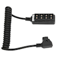 Miniatyrbillede 4 af 5: D Tap Han til 4 Port Dtap Hun Splitter Strømkabel Sort D Tap Fjederkabel Adapter til ARRI RED Kameraer