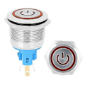 Miniatyrbild 3 av 5: 2st DC12-24V 22mm 6-Pin Självlåsande Tryckknappsbrytare i Rostfritt Stål, Orange LED-Indikator, Hållbar & Vattentät, Idealisk för Fordon &